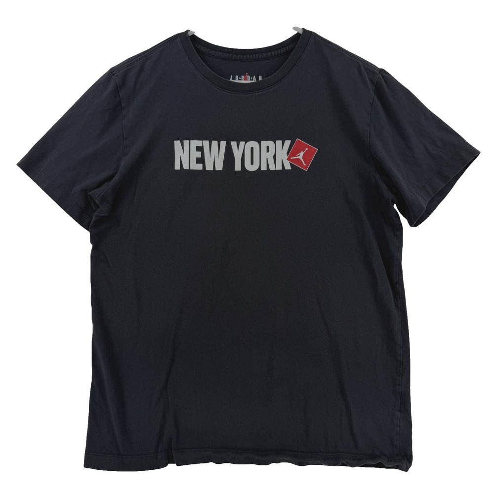 Air Jordan Shirt Mens Medium New York‎ Jumpman Black Graphic Tee Nike Basketball